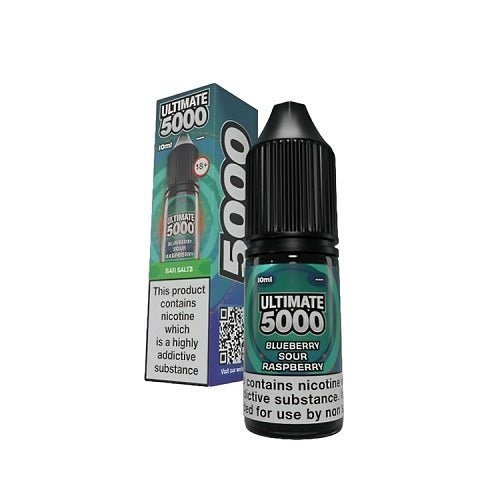 Ultimate Bar 5000 Nic Salts 10ml E - Liquid - Box Of 10 - Blueberry Sour Raspberry