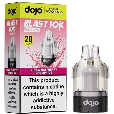 Vaporesso Dojo Blast 10K Prefilled Pods - Box of 5 - Straw - Raspberry Cherry Ice